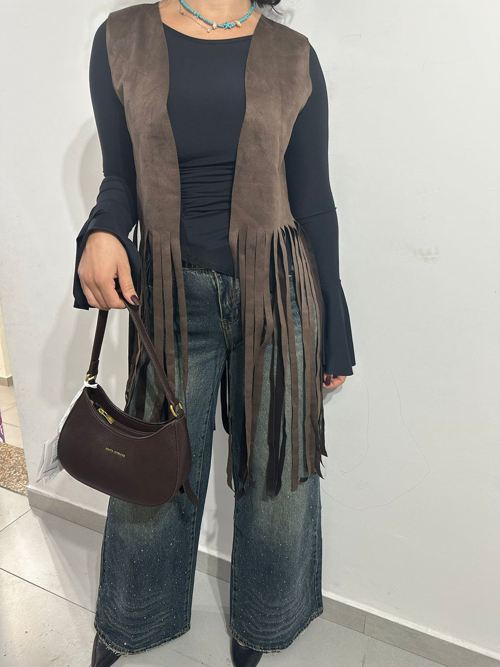 Jeans Sabbiato con Strass