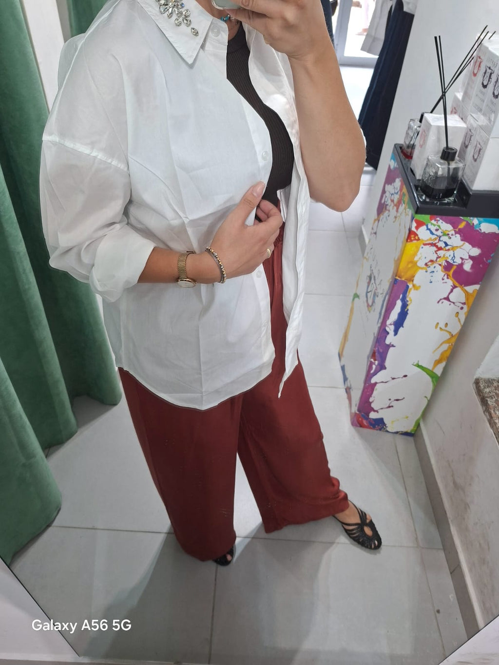 Camicia Gioiello in cotone vestibilità over