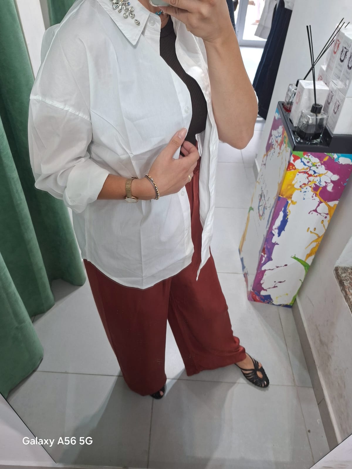 Camicia Gioiello in cotone vestibilità over