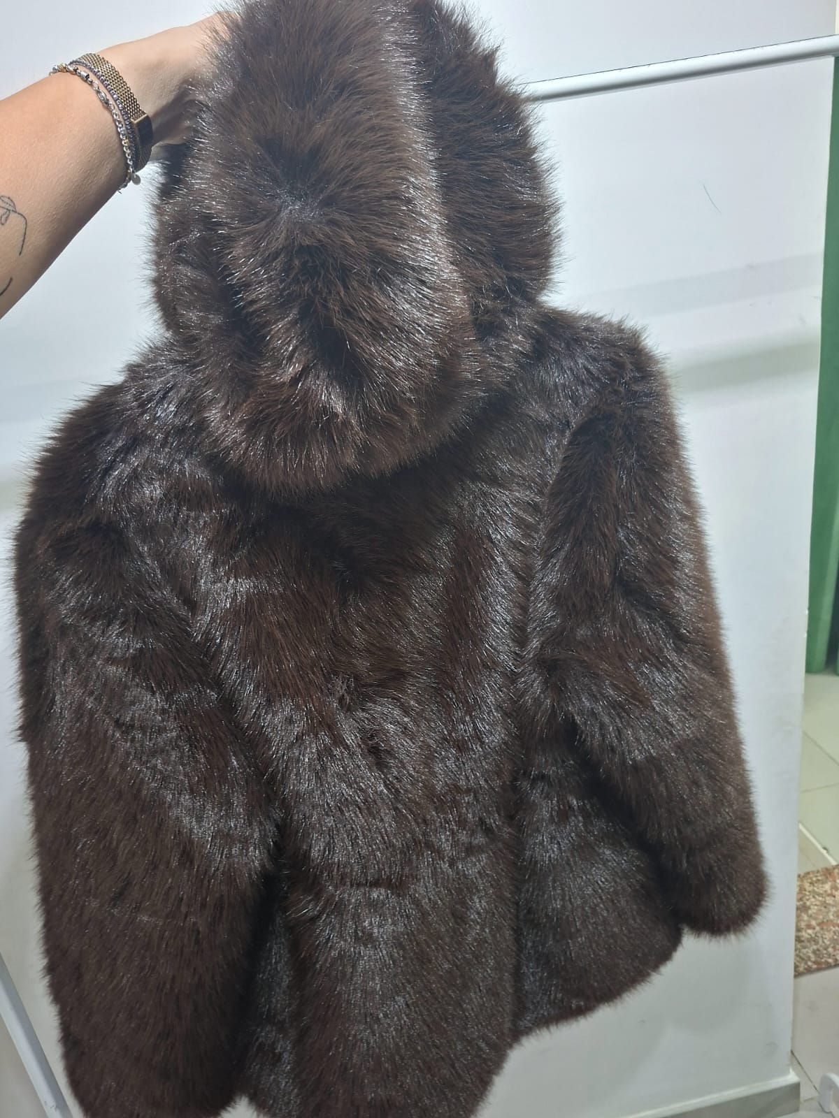 Eco-Pelliccia con cappuccio Taglia Unica