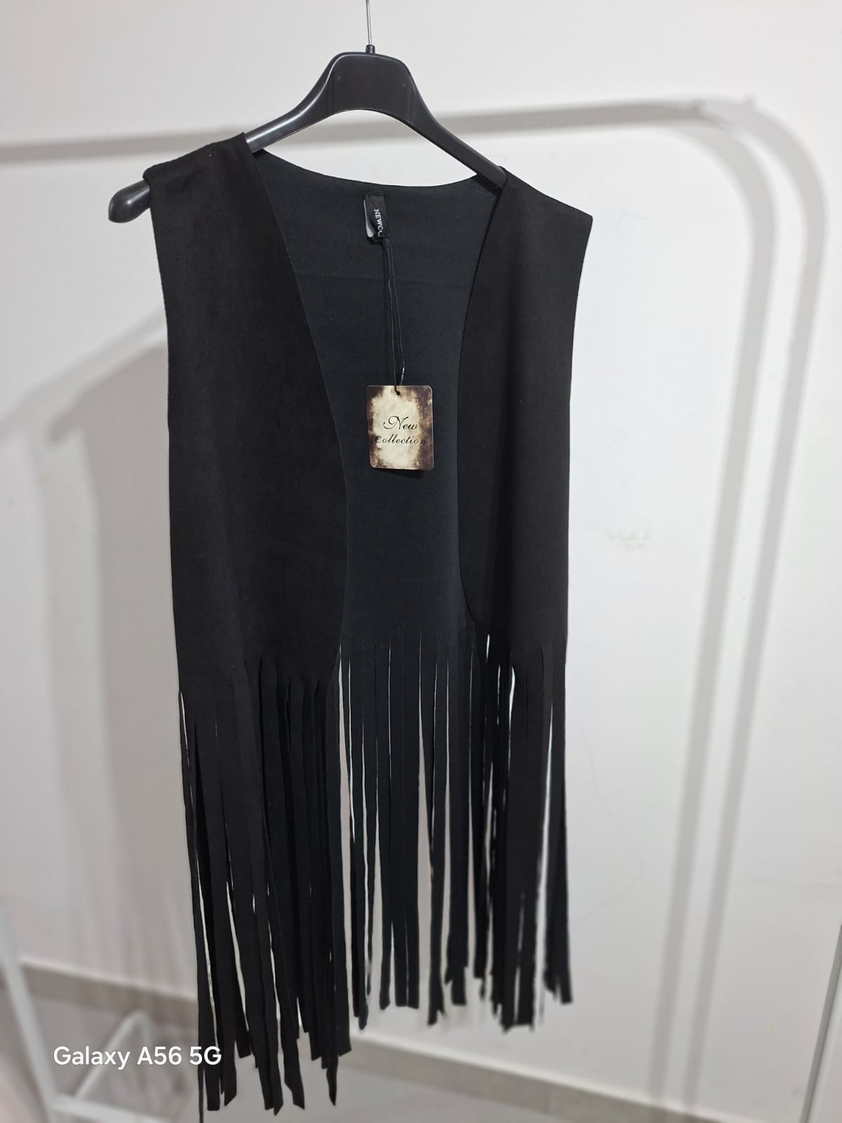 Gilet con frange in camoscio