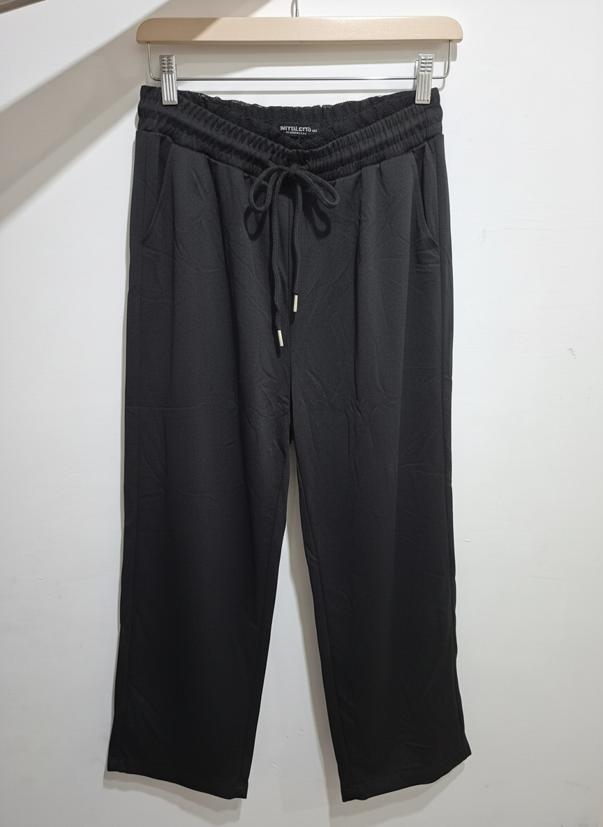 Pantalone tuta palazzo con doppio elastico